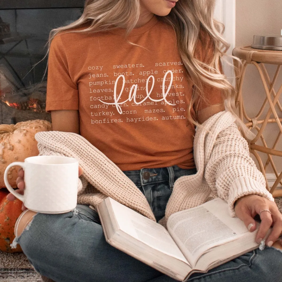 Fall Cozy Sweaters Bella Graphic Tee sold by Roxie’s Picks product image thumbnail 3