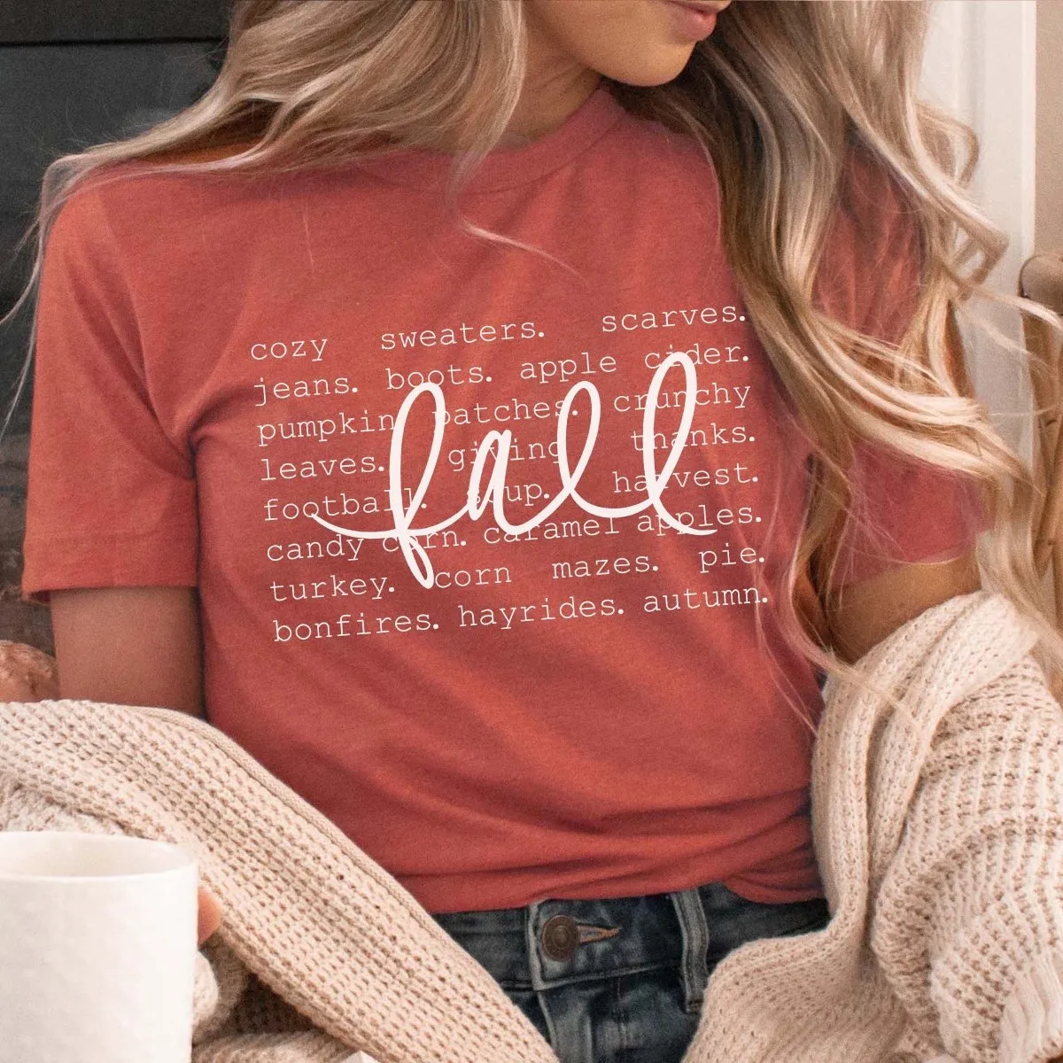 Fall Cozy Sweaters Bella Graphic Tee sold by Roxie’s Picks product image thumbnail 4