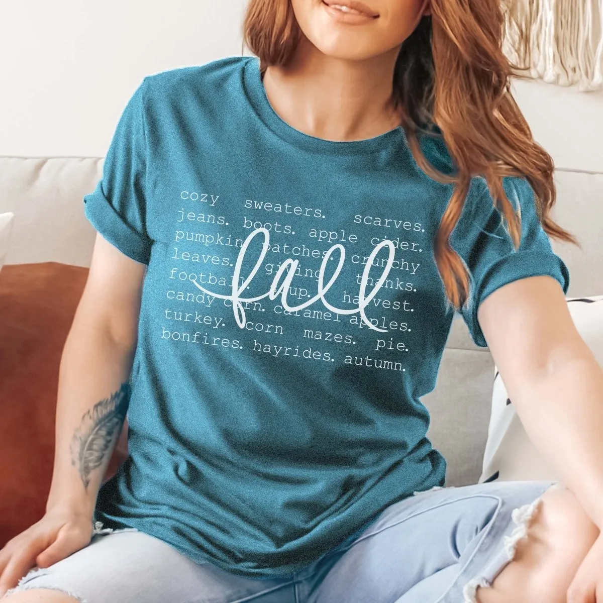 Fall Cozy Sweaters Bella Graphic Tee sold by Roxie’s Picks product image thumbnail 2