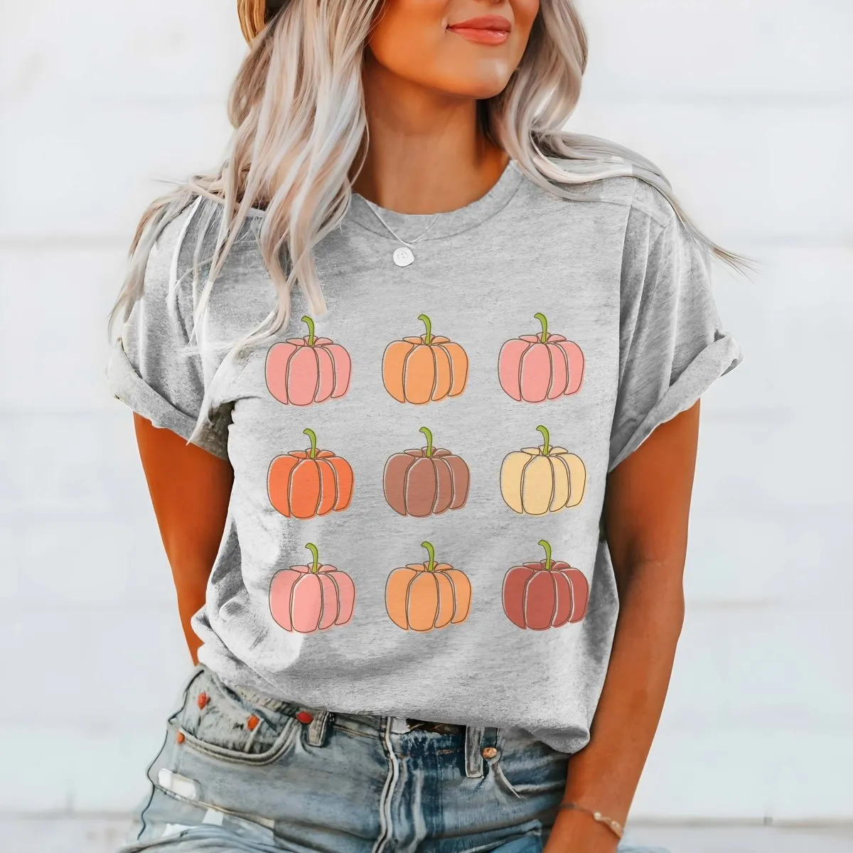 Pumpkin Collage Patch Bella Graphic Tee sold by Roxie’s Picks product image thumbnail 3