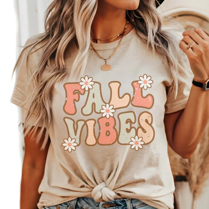 Fall Vibes Daisies Bella Graphic Tee sold by Roxie’s Picks