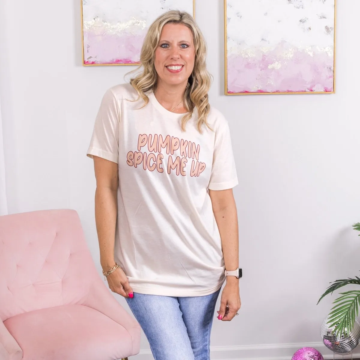 Pumpkin Spice Me Up Bella Graphic Tee sold by Roxie’s Picks
