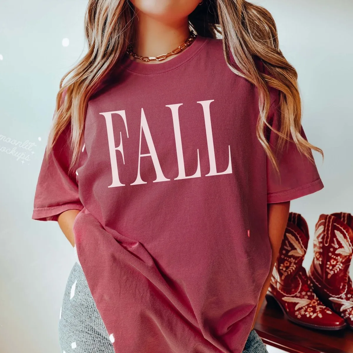 Fall Bold Tall Letter Comfort Color Graphic Tee sold by Roxie’s Picks product image thumbnail 5