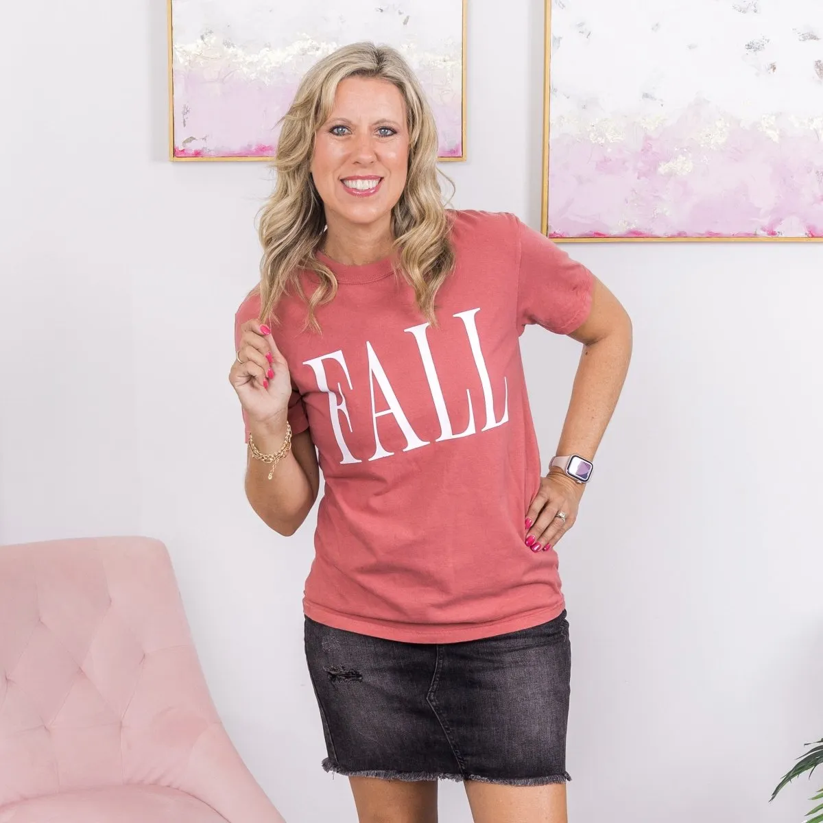 Fall Bold Tall Letter Comfort Color Graphic Tee sold by Roxie’s Picks