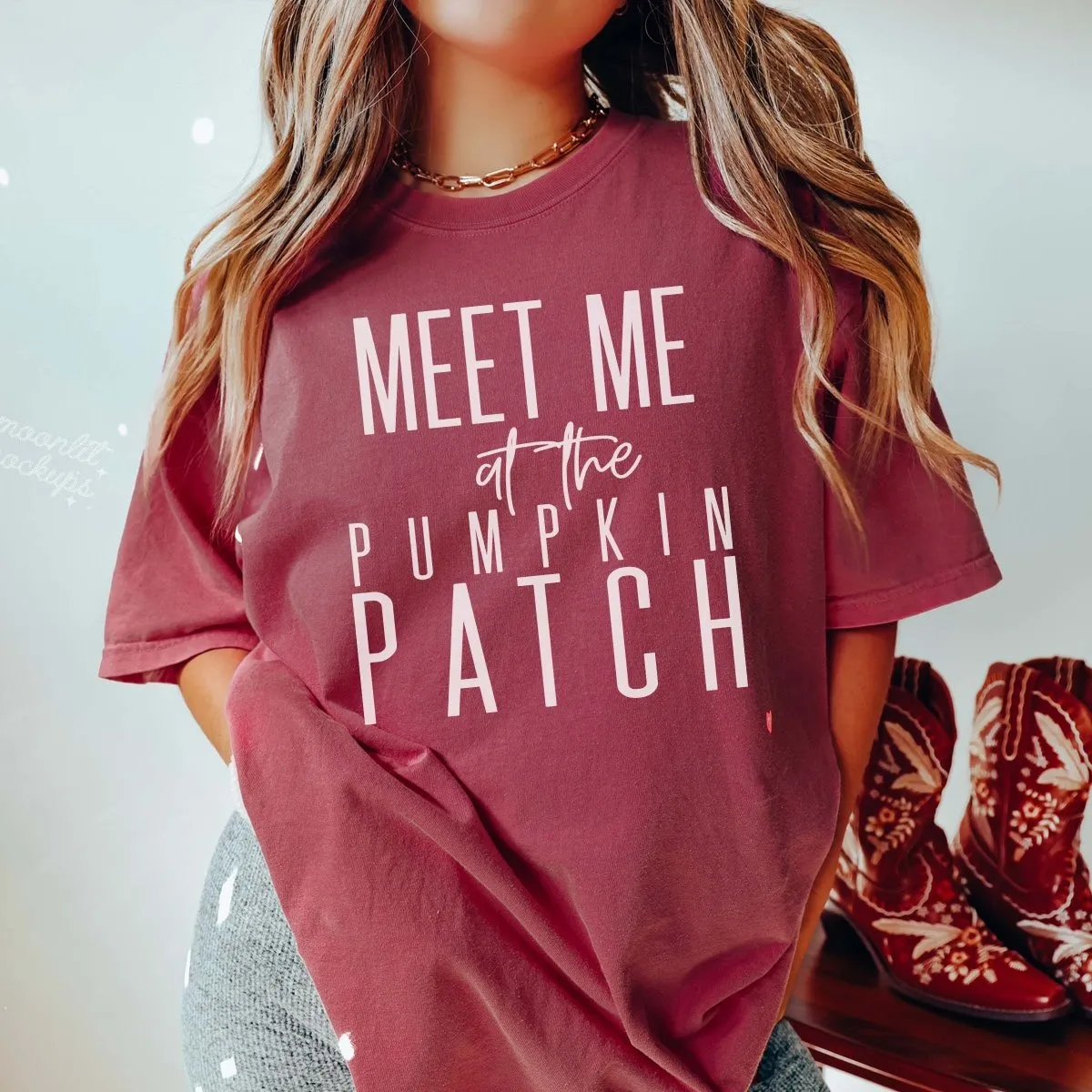 Meet Me At The Pumpkin Patch Comfort Color Graphic Tee sold by Roxie’s Picks product image thumbnail 2