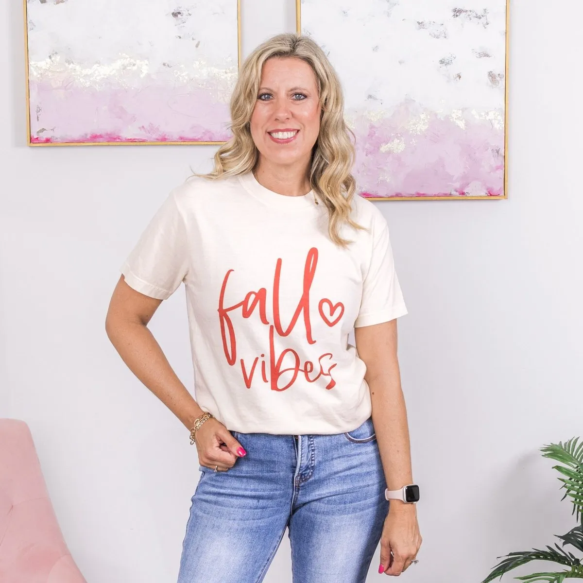 Fall Vibes Heart Comfort Color Graphic Tee sold by Roxie’s Picks