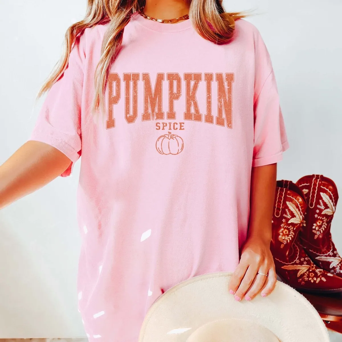 Pumpkin Spice With Pumpkin Comfort Color Graphic Tee sold by Roxie’s Picks