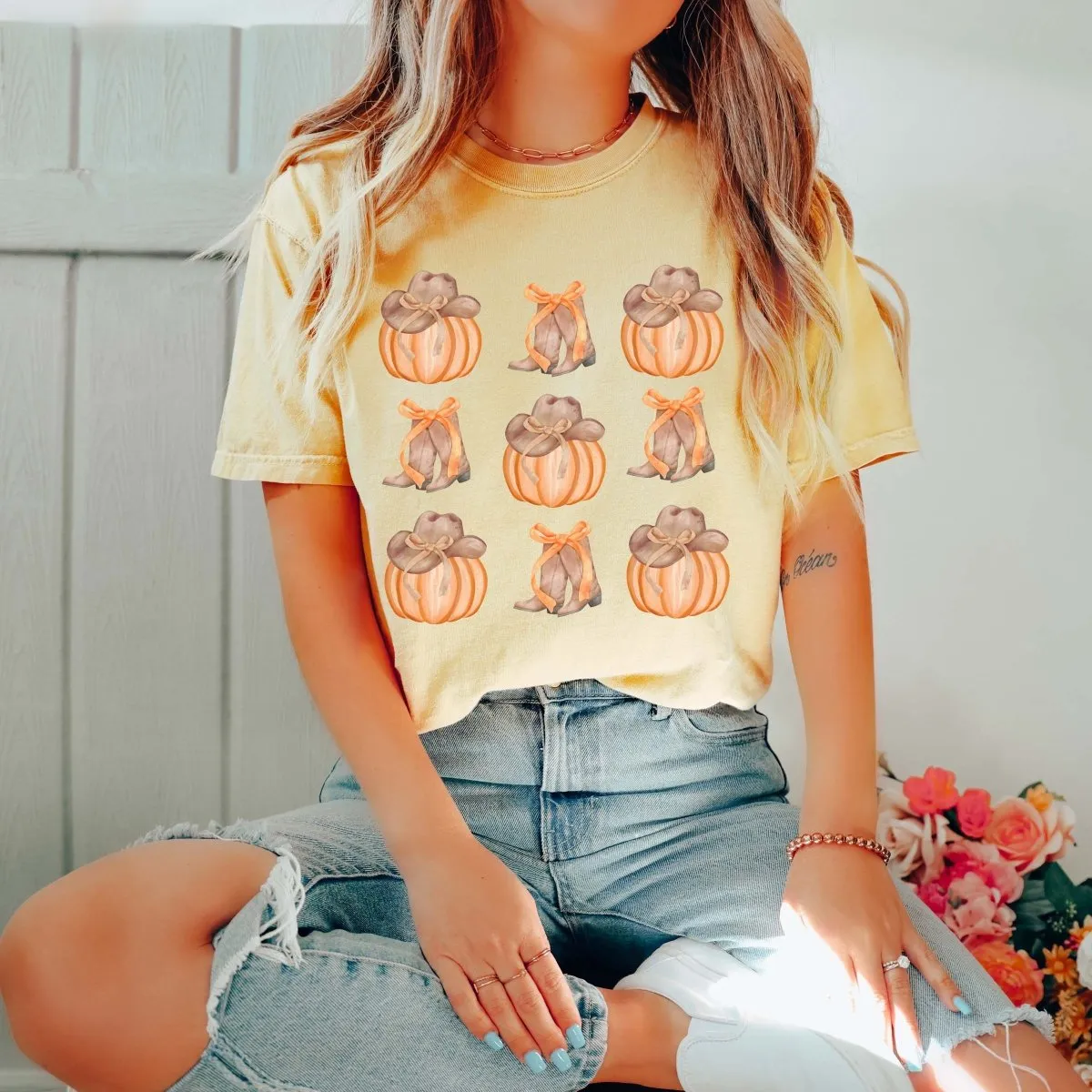 Pumpkin Country Collage Comfort Color Graphic Tee sold by Roxie’s Picks product image thumbnail 4