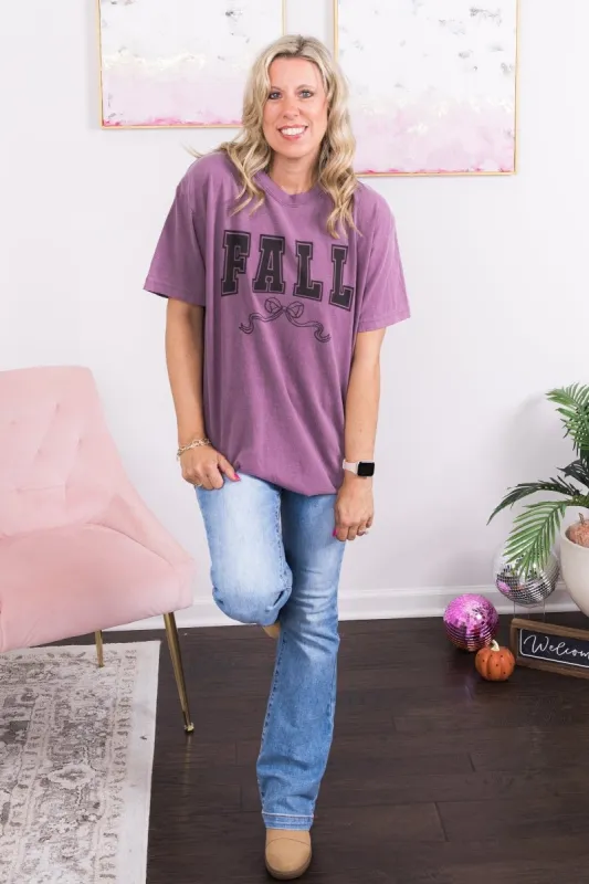 Fall Bow Comfort Color Graphic Tee sold by Roxie’s Picks