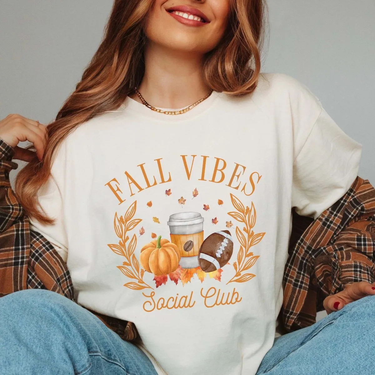Fall Vibes Social Club Comfort Color Graphic Tee sold by Roxie’s Picks product image thumbnail 2