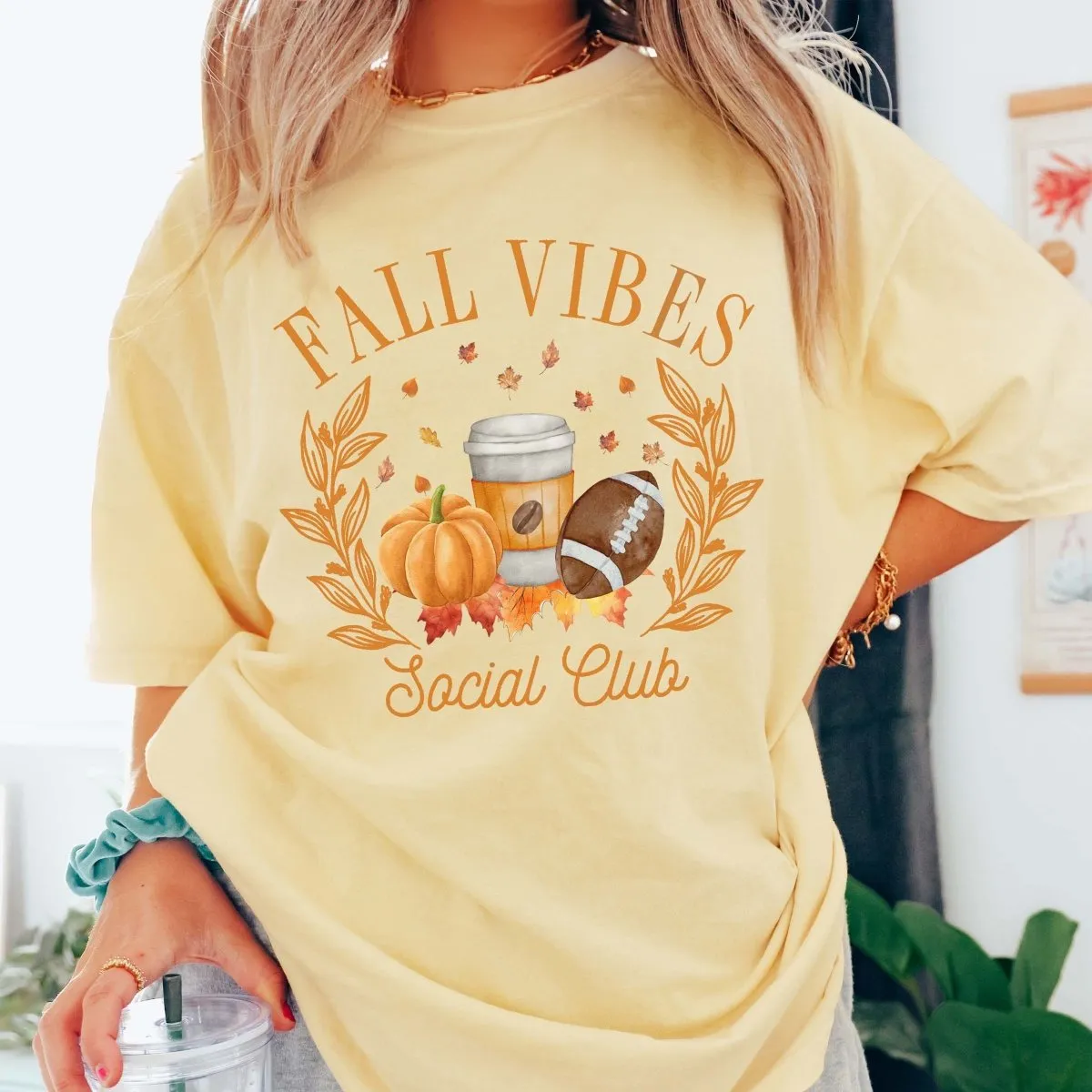 Fall Vibes Social Club Comfort Color Graphic Tee sold by Roxie’s Picks product image thumbnail 3