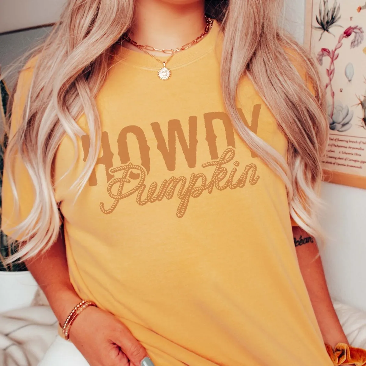 Howdy Pumpkin Comfort Color Graphic Tee sold by Roxie’s Picks product image thumbnail 2