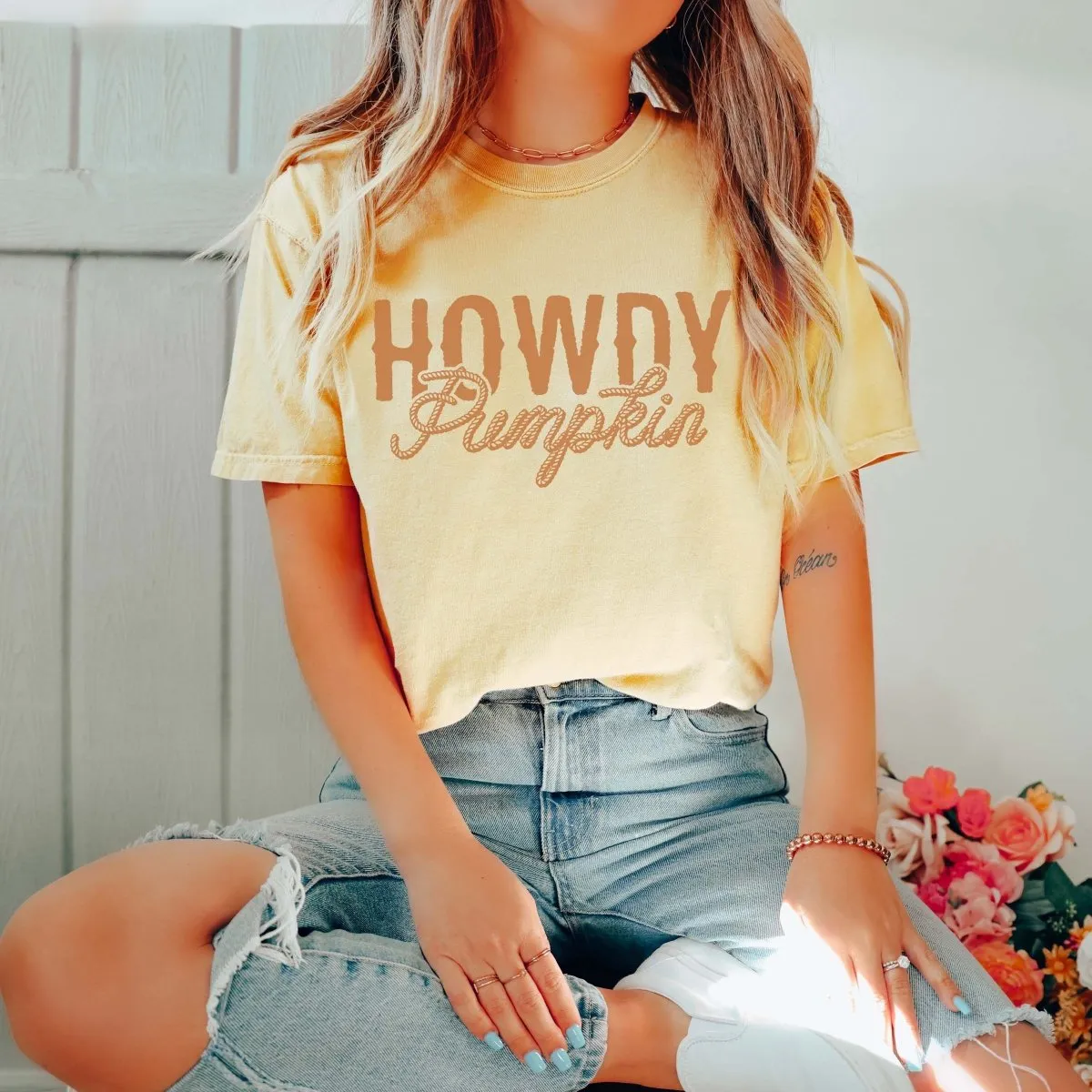 Howdy Pumpkin Comfort Color Graphic Tee sold by Roxie’s Picks product image thumbnail 4
