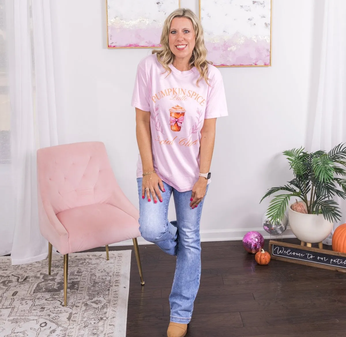 Pumpkin Spice Latte Social Club Comfort Color Graphic Tee sold by Roxie’s Picks