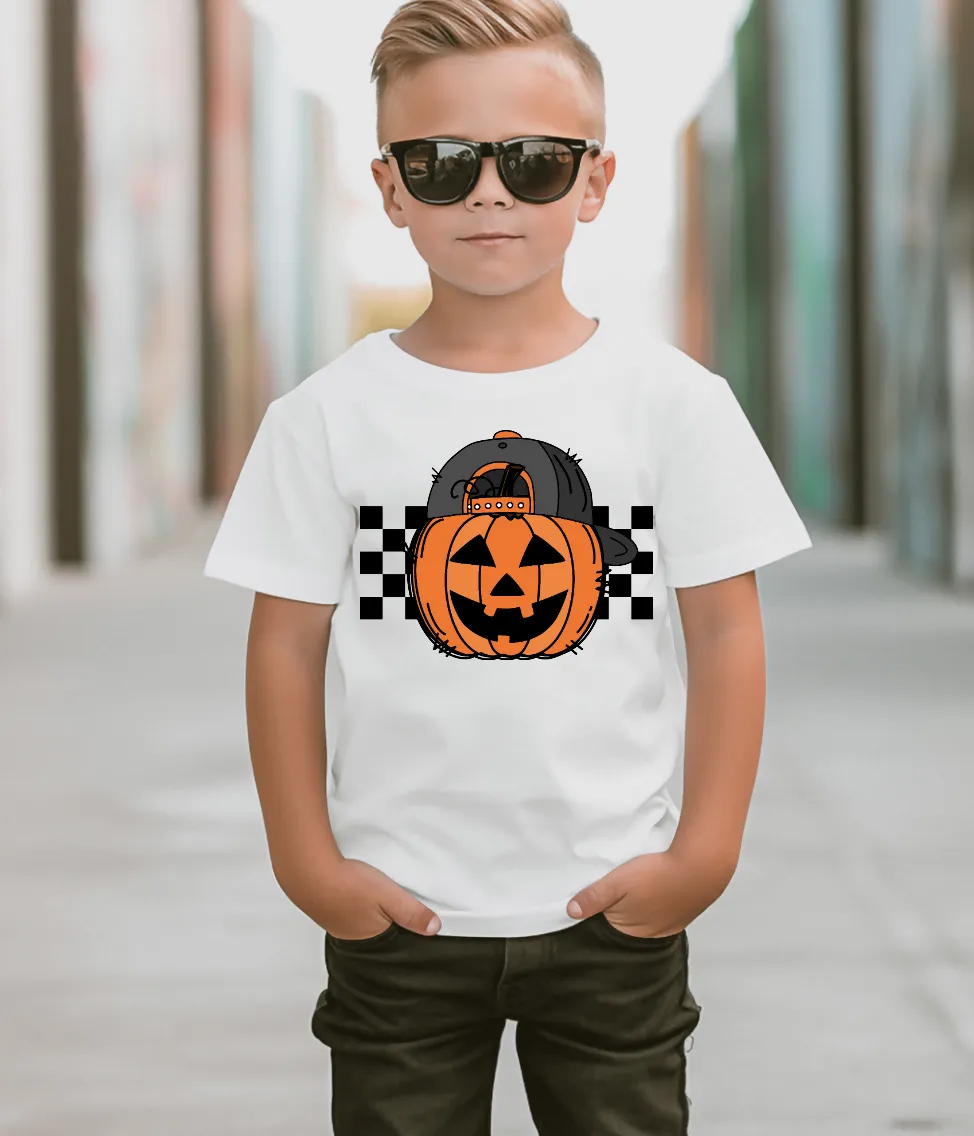 Halloween Face with Baseball Hat Cute Boys Shirt sold by Roxie’s Picks product image thumbnail 2