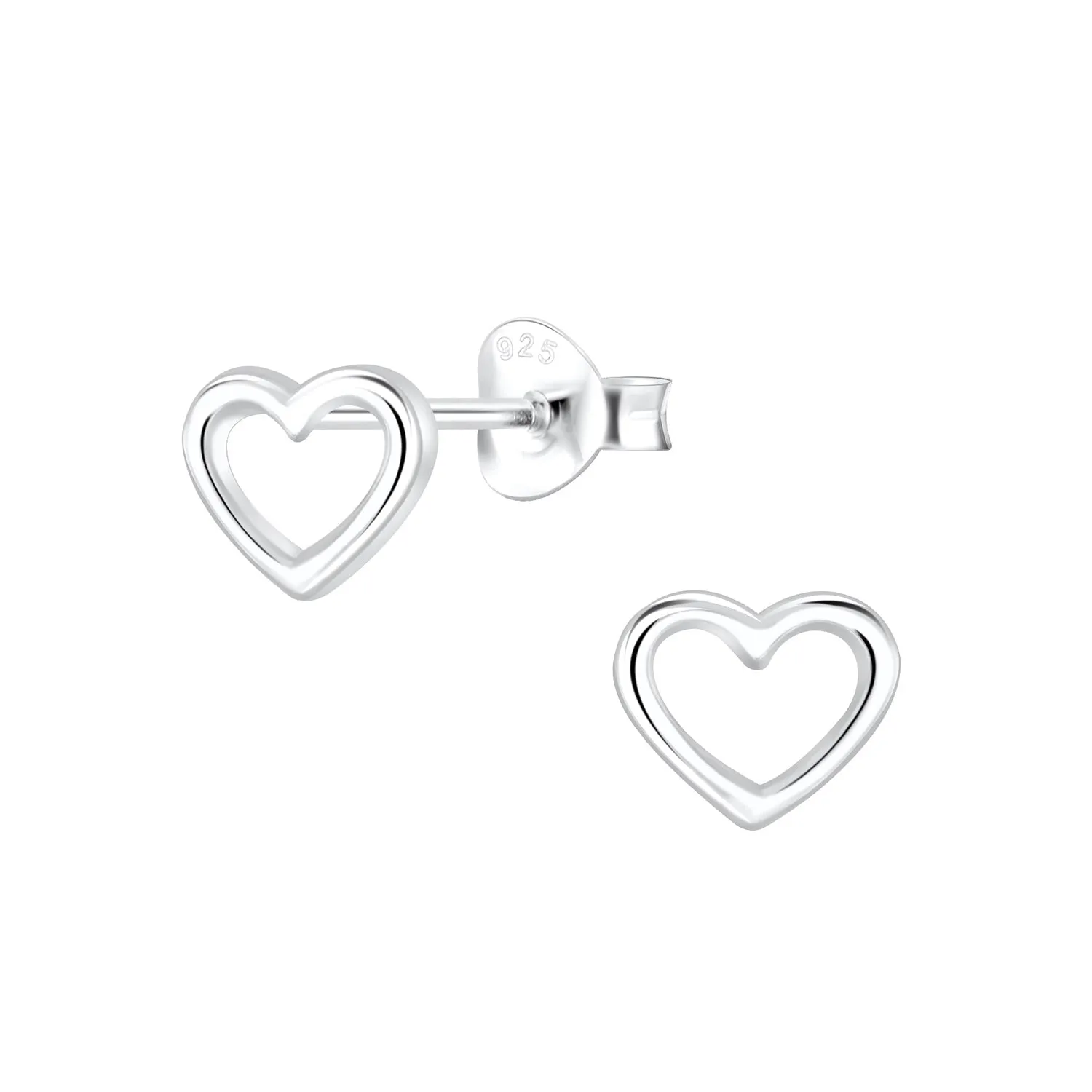 Silver Heart Earrings 925 Sterling Silver Hypoallergenic Earrings for Little Girls sold by Roxie’s Picks