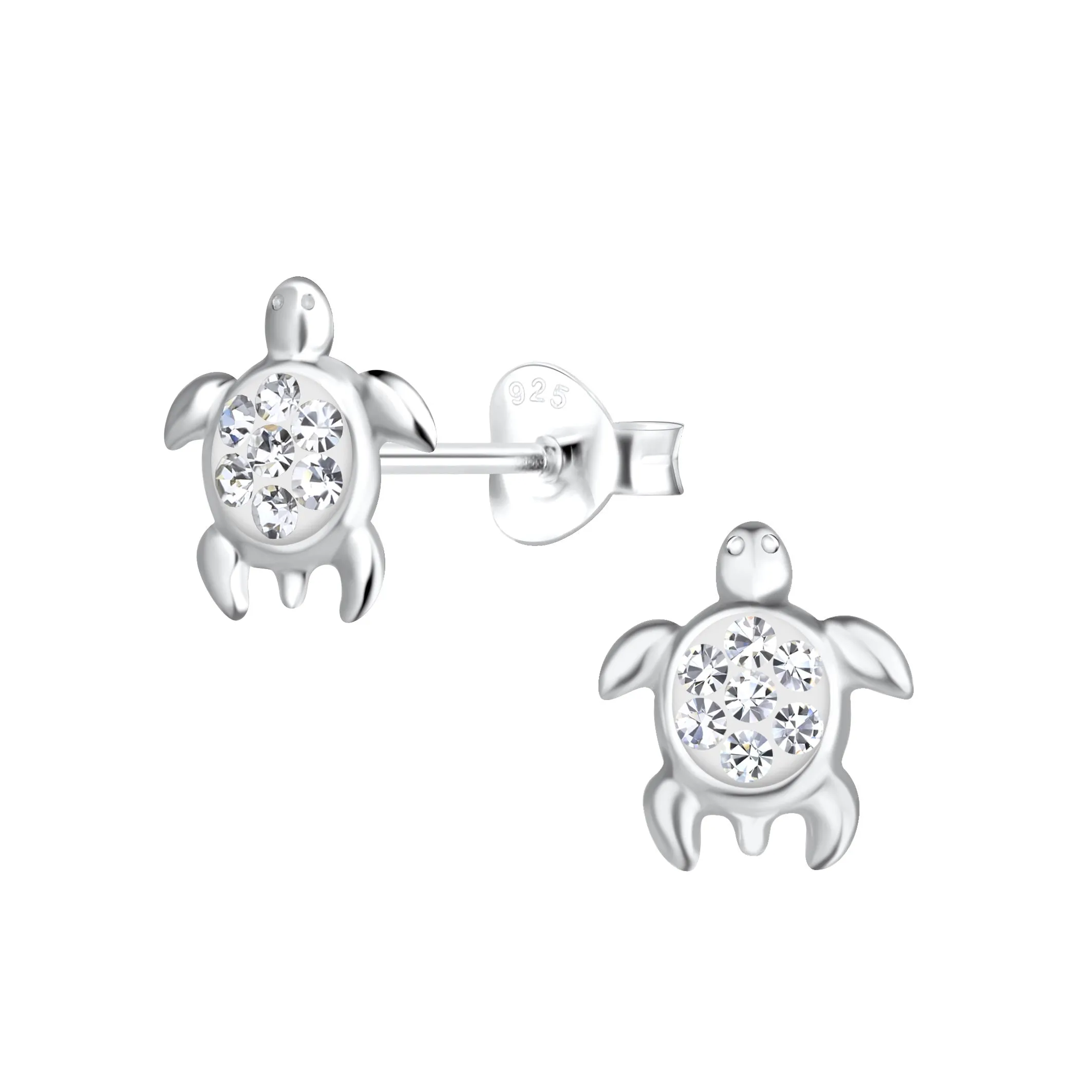 Sea Turtle Earrings - Silver 925 Sterling Silver Hypoallergenic Earrings for Little Girls sold by Roxie’s Picks
