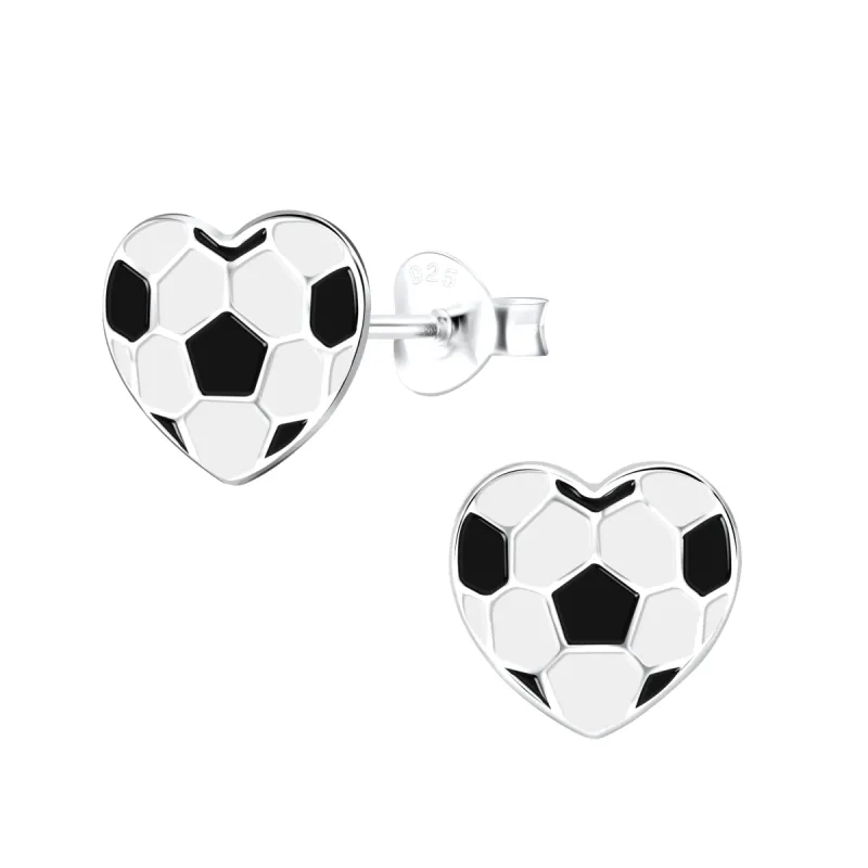 Soccerball Sterling Silver Stud Earrings sold by Roxie’s Picks