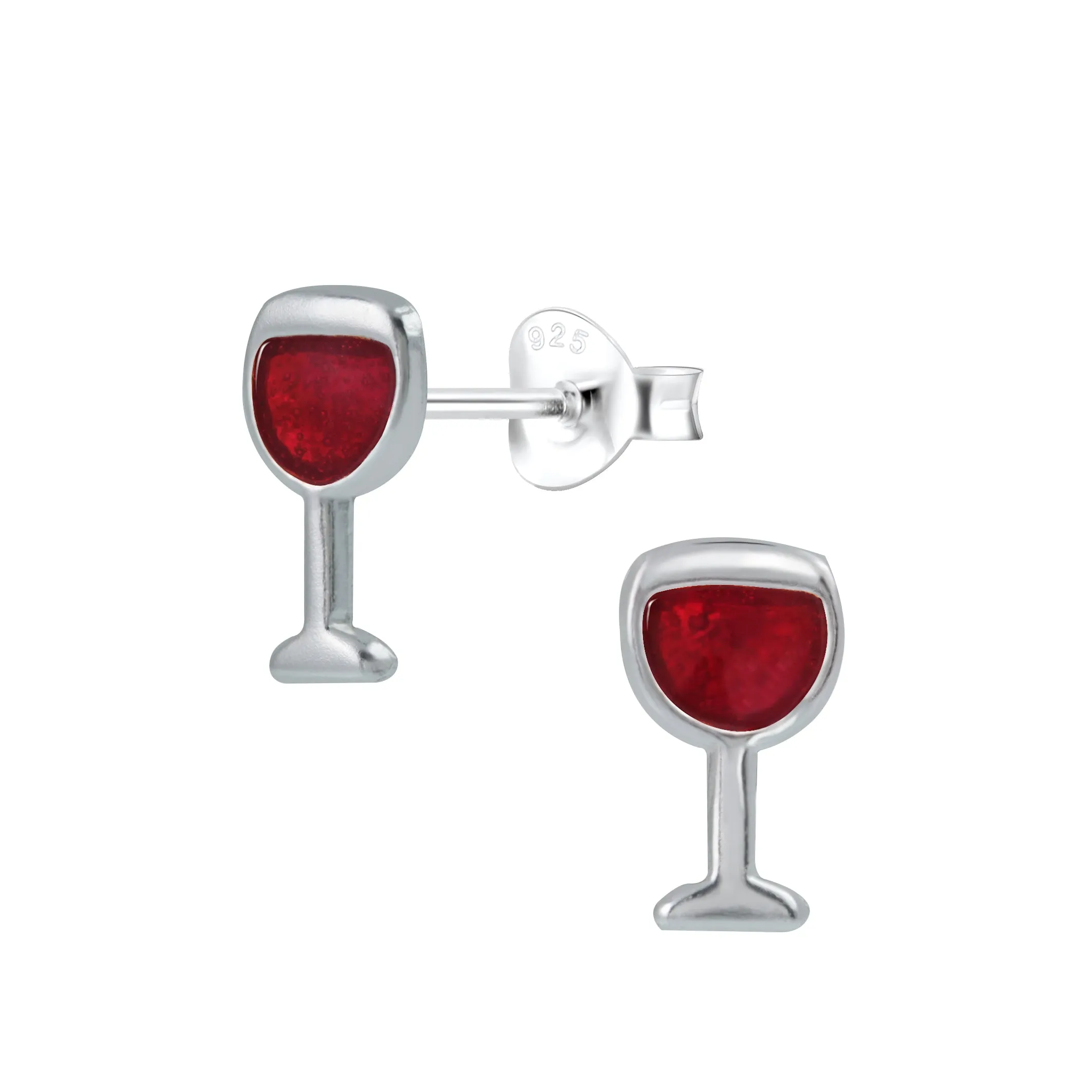 Wine Glass Earrings 925 Sterling Silver Hypoallergenic Earrings for Little Girls sold by Roxie’s Picks