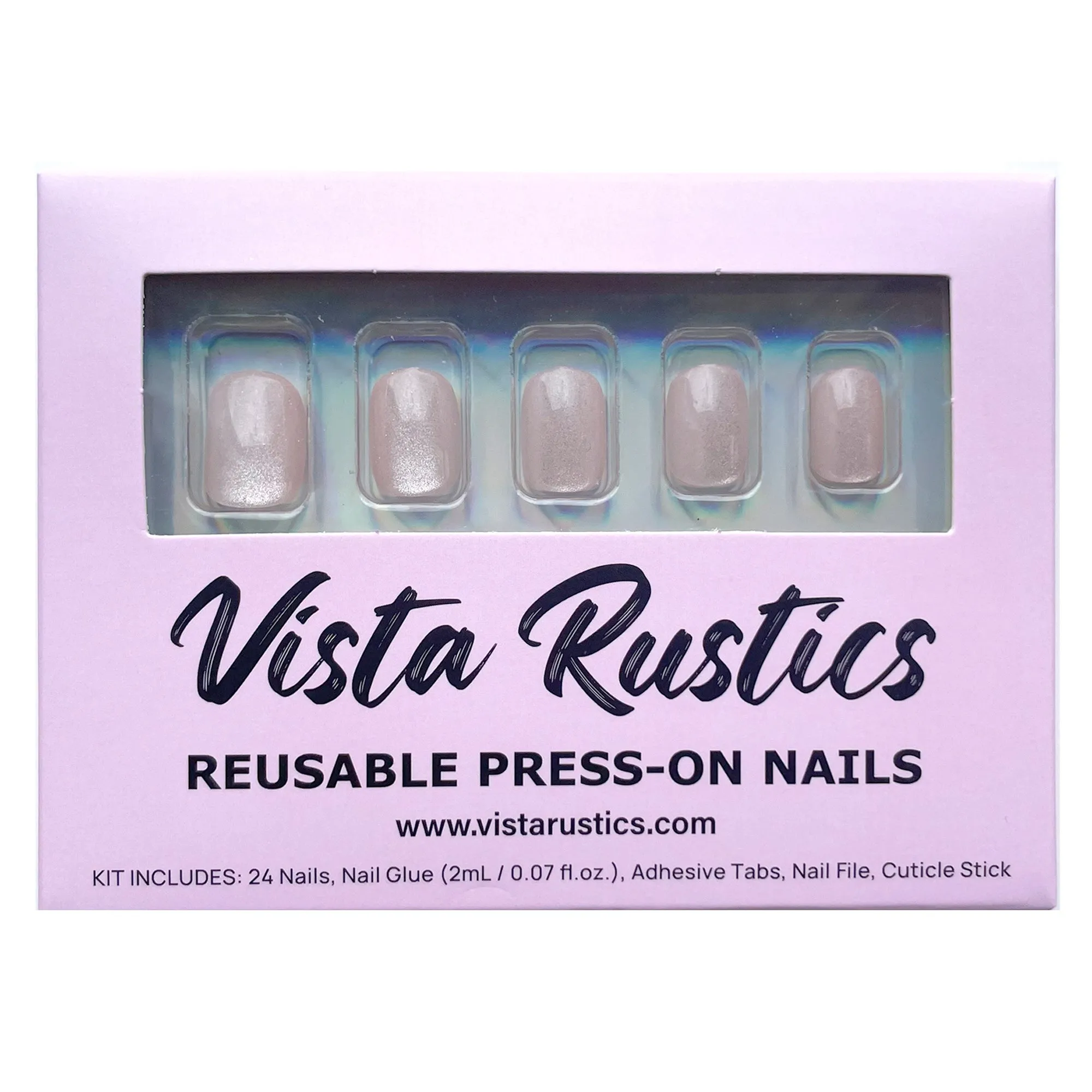 30 Pcs Press on Nails -Light Pink Cat Eye sold by Roxie’s Picks product image thumbnail 2