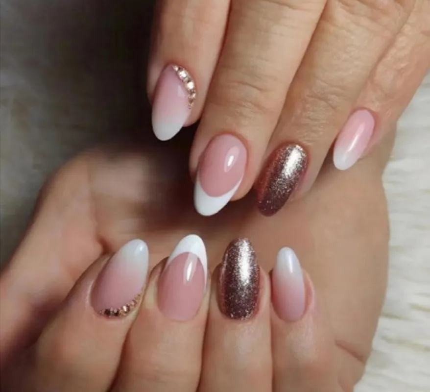 24 Pcs Press on Nails -Ombre French Bronze made by Roxie’s Picks
