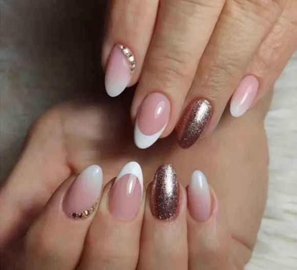 24 Pcs Press on Nails -Ombre French Bronze sold by Roxie’s Picks