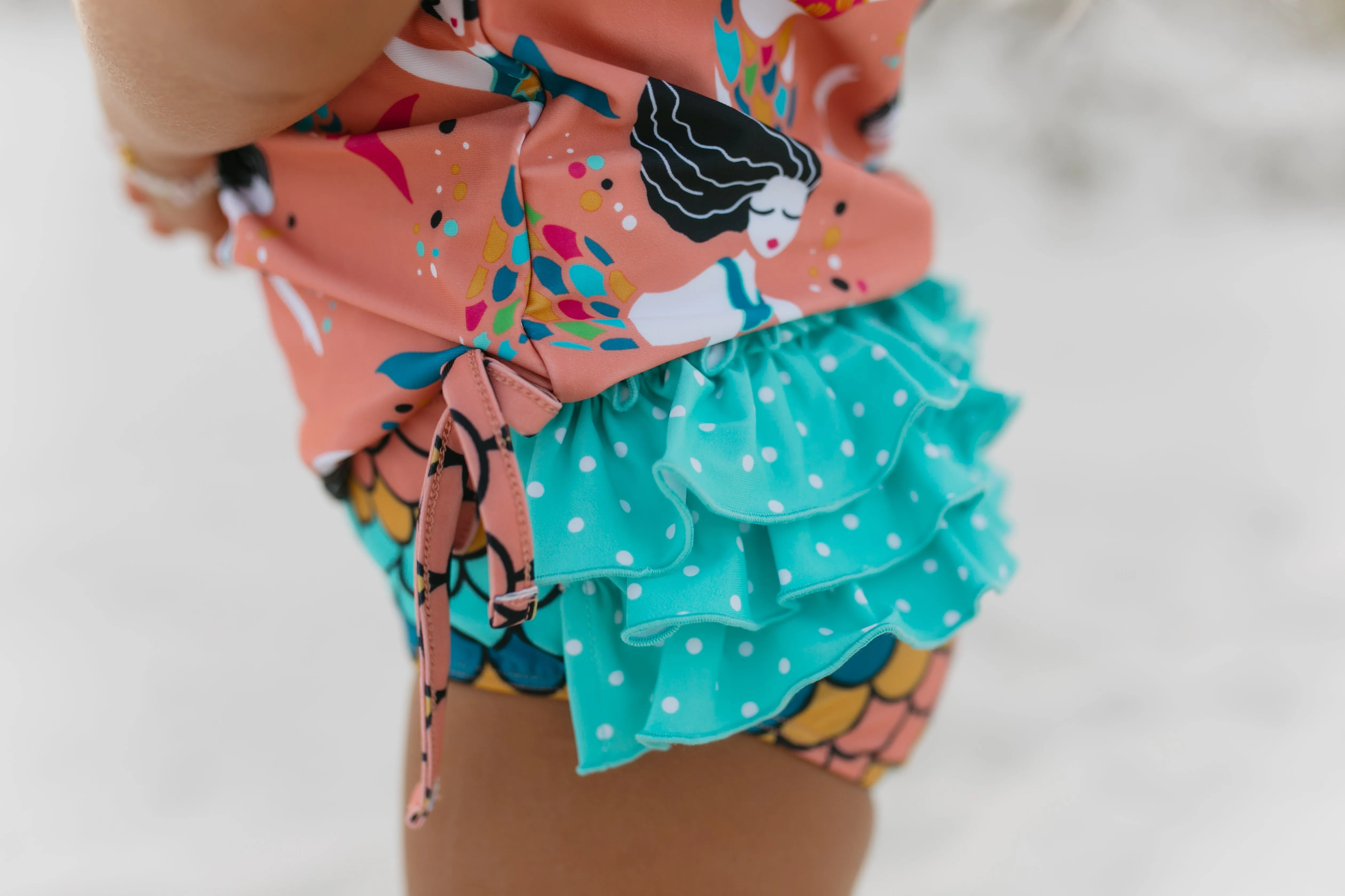 Sophie Coral Mermaid Rash Guard Swimsuit sold by Roxie’s Picks product image thumbnail 4