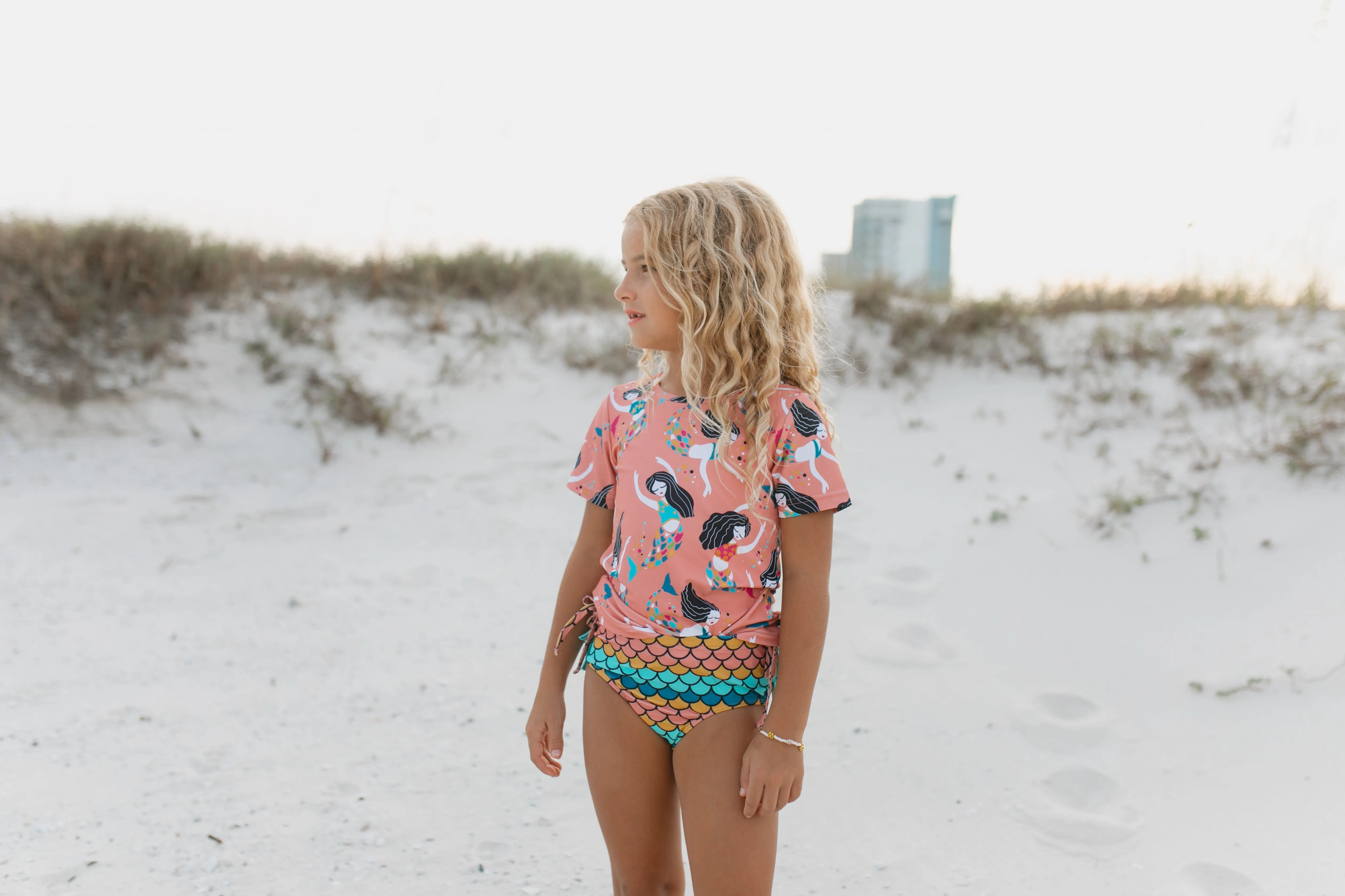 Sophie Coral Mermaid Rash Guard Swimsuit sold by Roxie’s Picks product image thumbnail 5