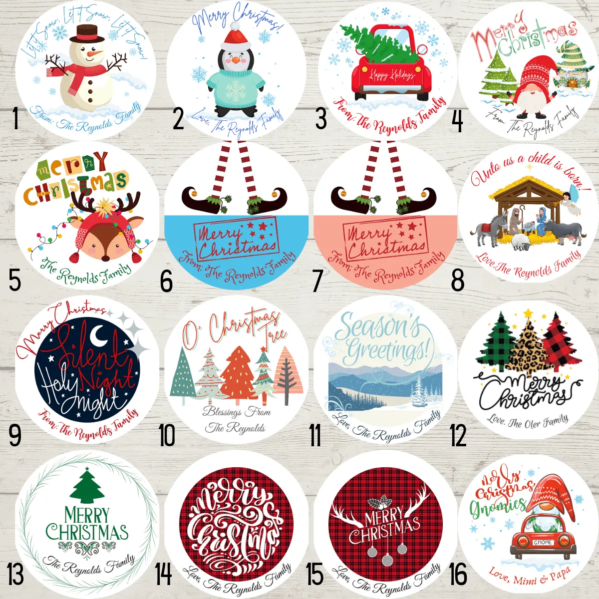 Personalized Peel & Stick Holiday Christmas Labels sold by Roxie’s Picks product image thumbnail 2