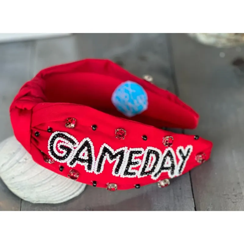 Game Day Seed Beaded Front Knot Headband sold by Roxie’s Picks