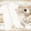 Theo & Me Unisex Tan Check Shorties Sleepers sold by Roxie’s Picks
