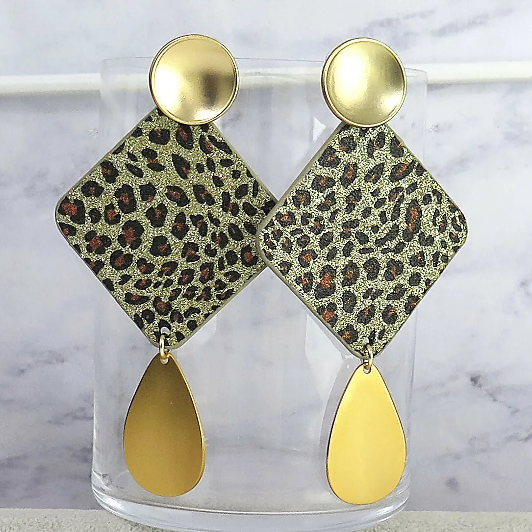 Gold Cheetah Animal Print Dangle Earrings sold by Roxie’s Picks product image thumbnail 3