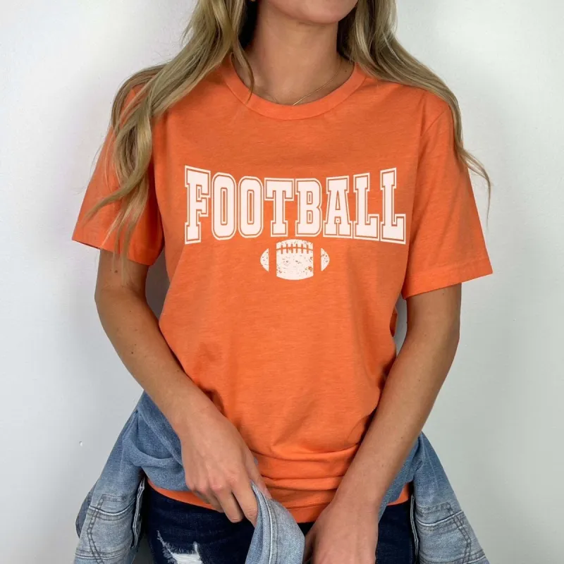 Football With Distressed Football Graphic Tee sold by Roxie’s Picks