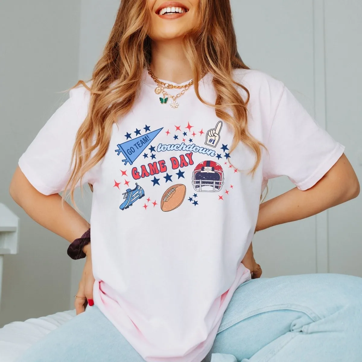 Football Game Day Retro Collage Comfort Color Tee sold by Roxie’s Picks product image thumbnail 3