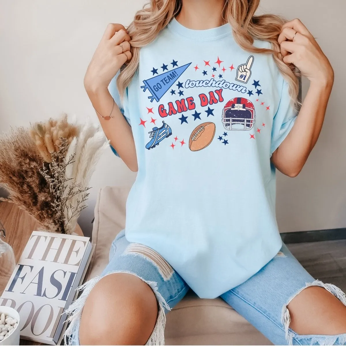 Football Game Day Retro Collage Comfort Color Tee sold by Roxie’s Picks