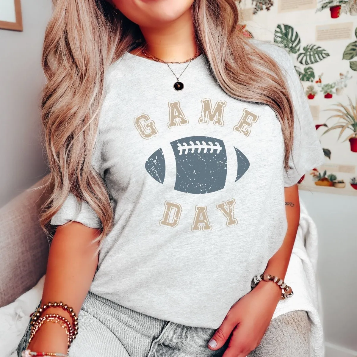 Game Day Blue Football Graphic Tee sold by Roxie’s Picks product image thumbnail 2