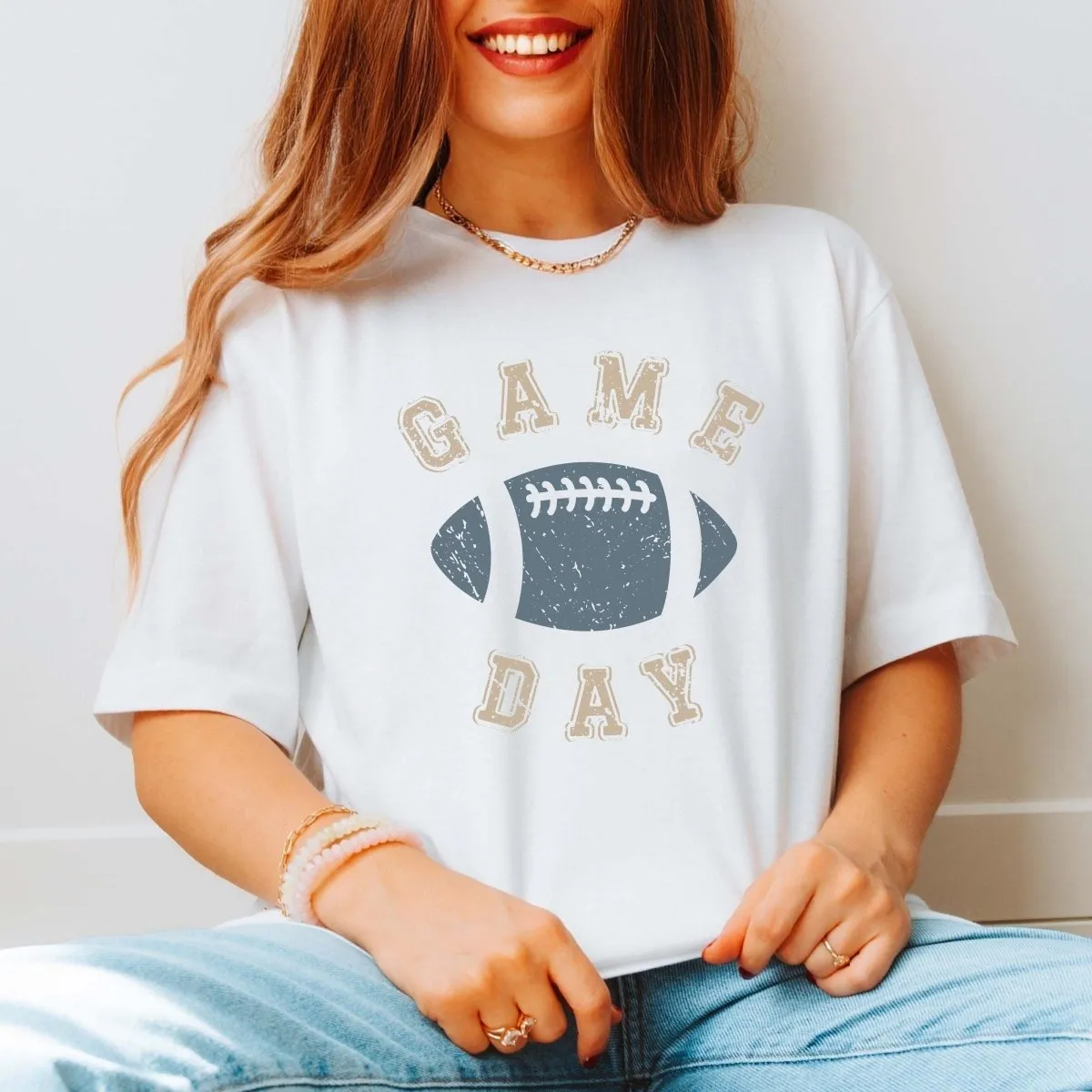 Game Day Blue Football Graphic Tee sold by Roxie’s Picks product image thumbnail 3