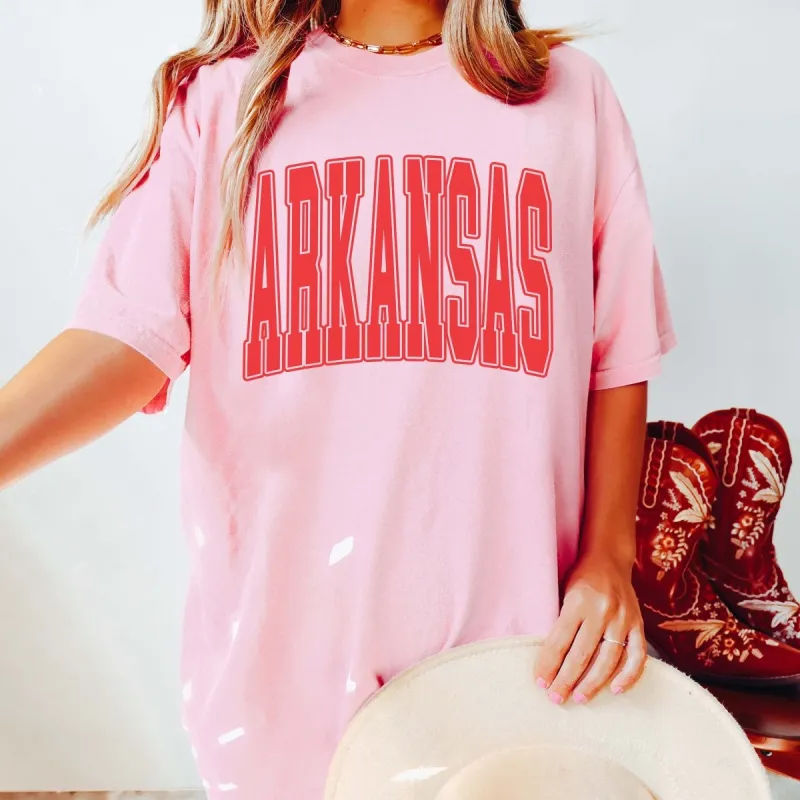 Personalized Collegiate Letter Comfort Color Tee sold by Roxie’s Picks