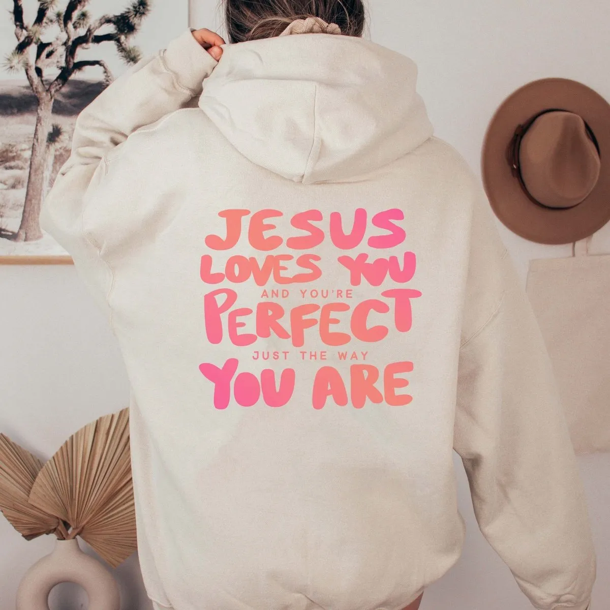 Jesus Loves You Just The Way You Are Hoodie With Front & Back Designs sold by Roxie’s Picks product image thumbnail 2