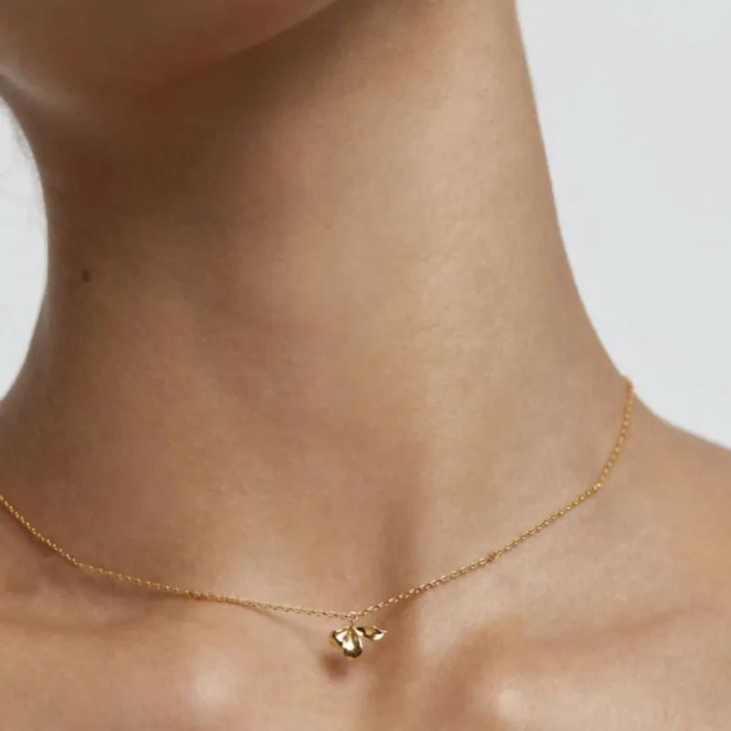 3D Flower Petals Pendant Necklace 18K Gold Vermeil sold by Roxie’s Picks