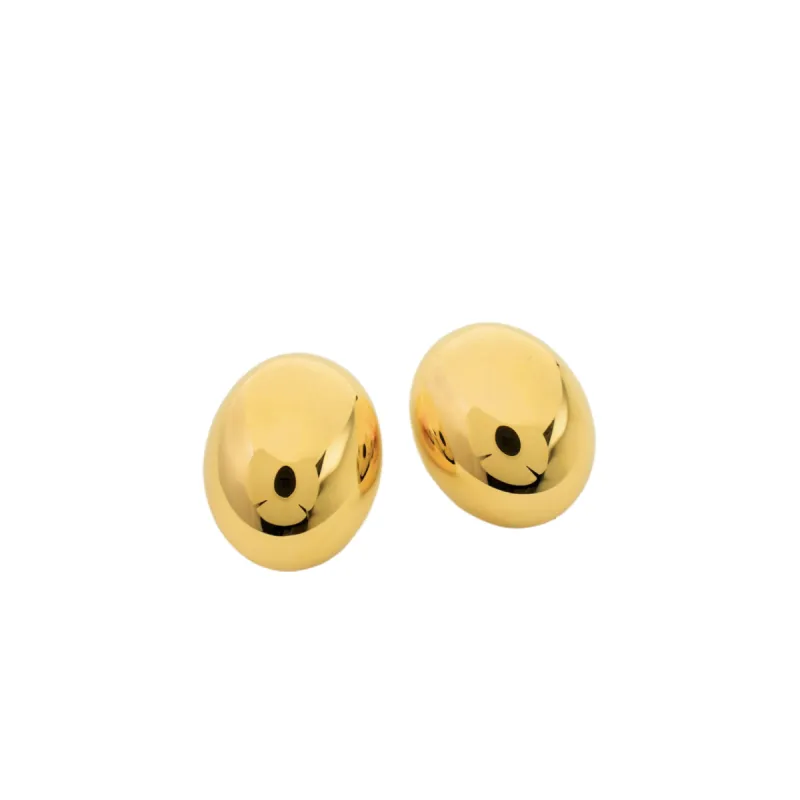 Lyanna Large Dome Retro 18K Gold Plated Earrings sold by Roxie’s Picks