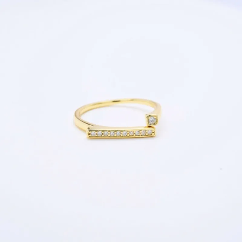 Renee Ring Open Overlap Pave 18K Gold Vermeil sold by Roxie’s Picks