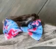 Patriotic Chinoiserie Floral Dog Bow Clip and Dog Collar Bowtie sold by Roxie’s Picks