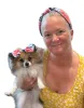 Patriotic Chinoiserie Floral Dog Bow Clip and Dog Collar Bowtie sold by Roxie’s Picks