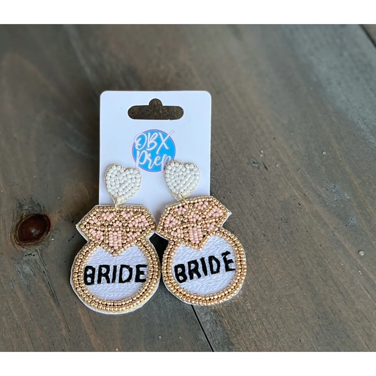 Bride Ring Handmade Seed Beaded Drop Earrings sold by Roxie’s Picks product image thumbnail 2