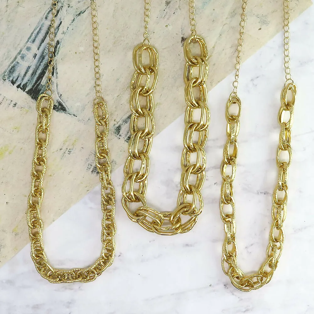 Gold Textured Chain Link Necklaces sold by Roxie’s Picks product image thumbnail 4