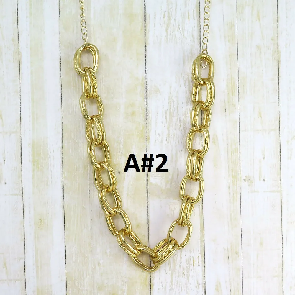 Gold Textured Chain Link Necklaces sold by Roxie’s Picks product image thumbnail 5