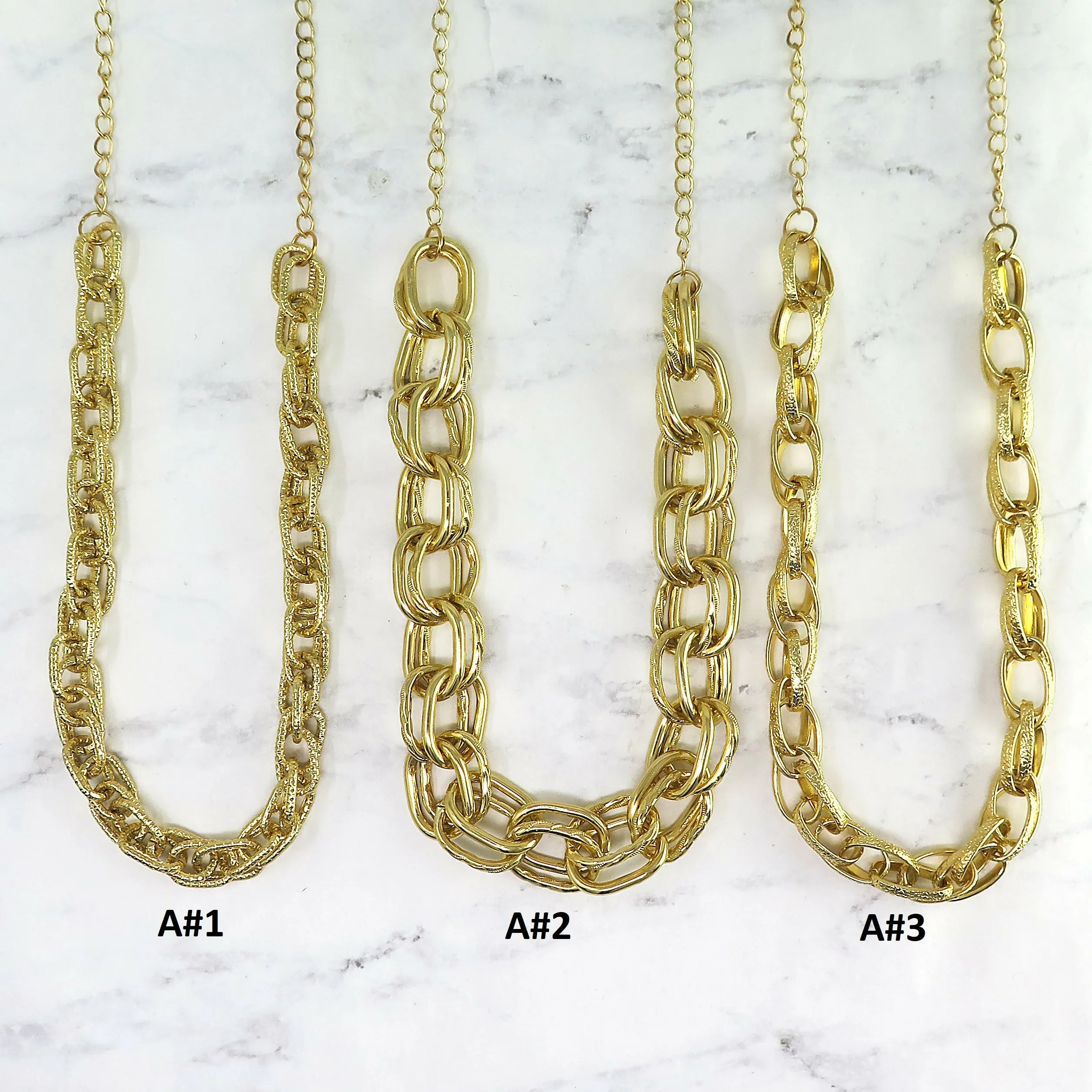 Gold Textured Chain Link Necklaces sold by Roxie’s Picks product image thumbnail 2