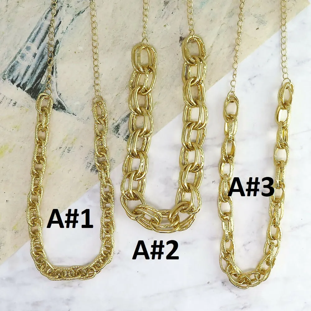 Gold Textured Chain Link Necklaces sold by Roxie’s Picks product image thumbnail 3