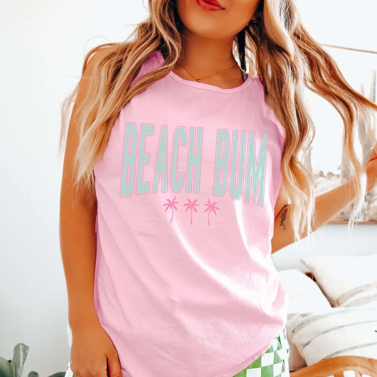 Beach Bum Palm Trees Comfort Color Tank sold by Roxie’s Picks product image thumbnail 3